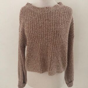 Derek Heart Cropped Sweater Oversized Long Sleeves- Size Large